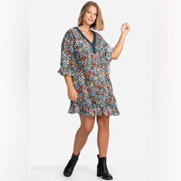 Johnny Was Divina Floral Print Tunic Dress in Multi  L NWOT - Picture 5 of 15